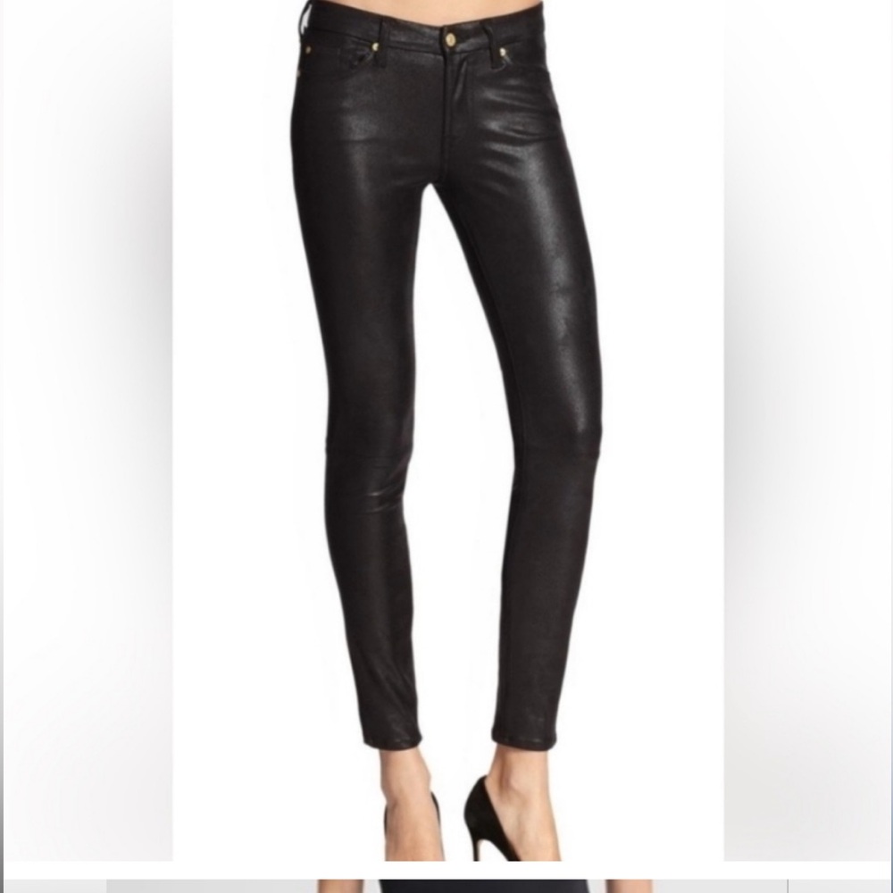 7 For All Mankind Black Leather Pants